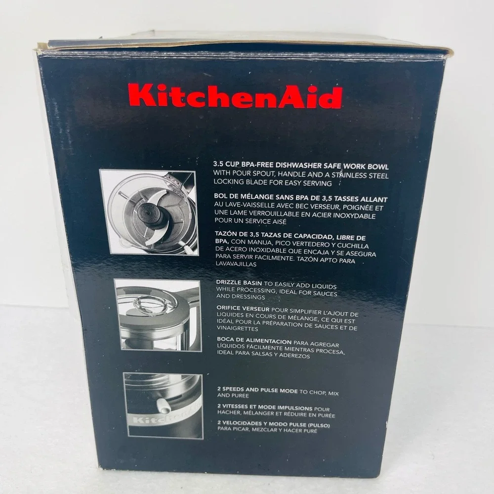 KitchenAid 3.5 Cup Food Chopper Matte Black KFC3516BM 2-Speed Mini Processor